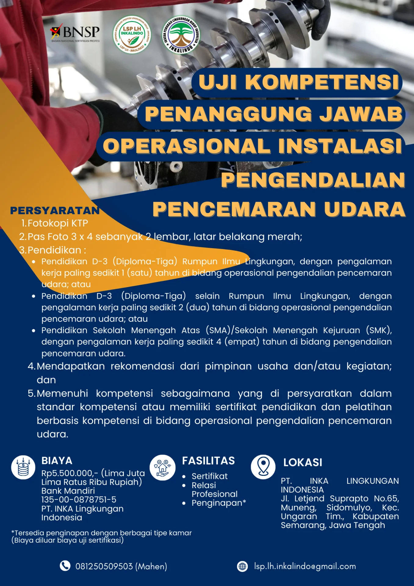 Flyer Okupasi Penanggung Jawab Operasional Instalasi Pengendalian Pencemaran Udara