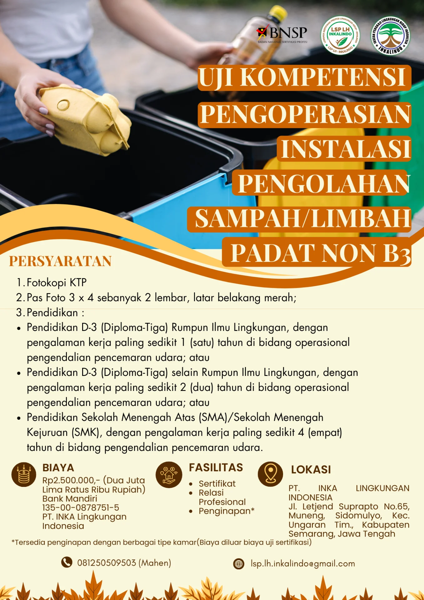 Flyer Klaster Pengoperasian Instalasi Pengolahan Sampah/Limbah Padat Non B3