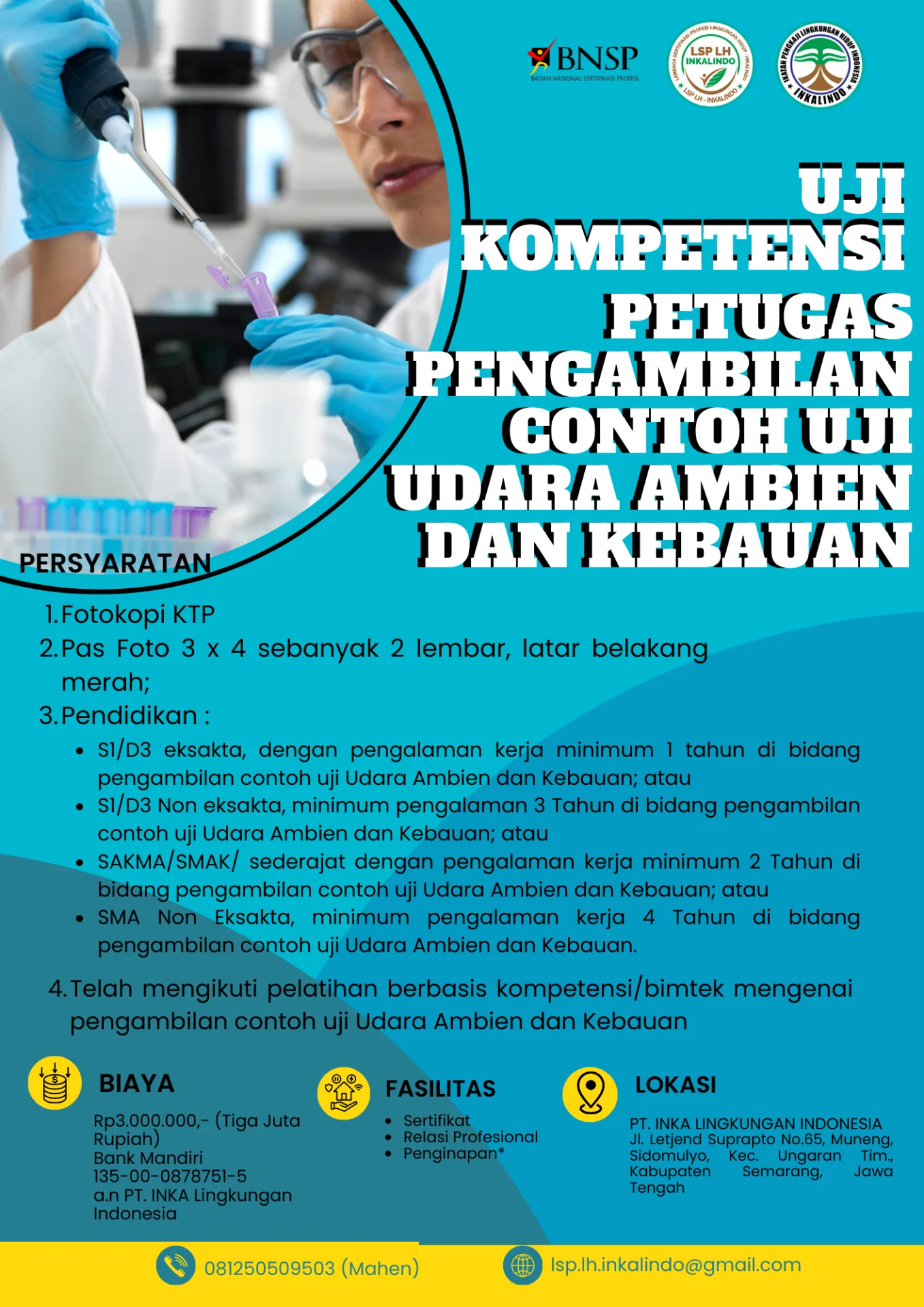 Flyer Petugas Pengambilan Contoh Uji Udara Ambien dan Kebauan