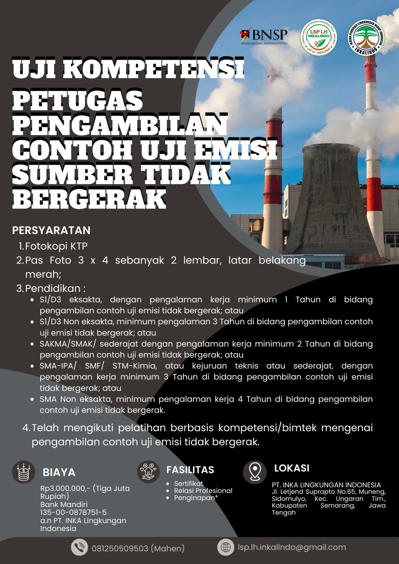 Flyer Petugas Pengambilan Contoh Uji Emisi Sumber Tidak Bergerak