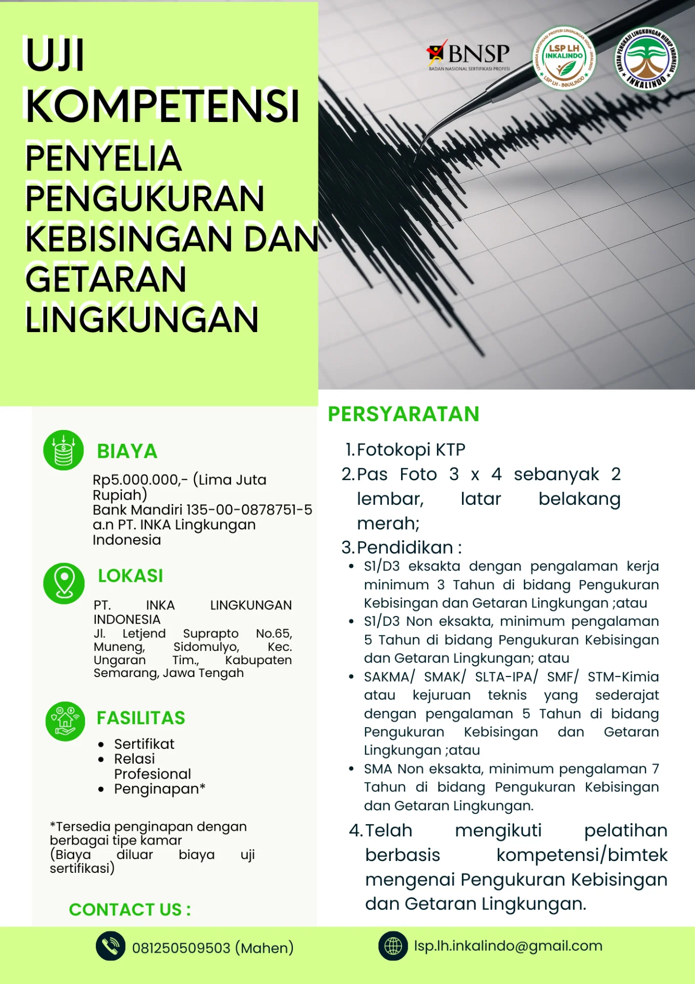 Flyer Penyelia Pengukuran Getaran Lingkungan dan Kebisingan Lingkungan