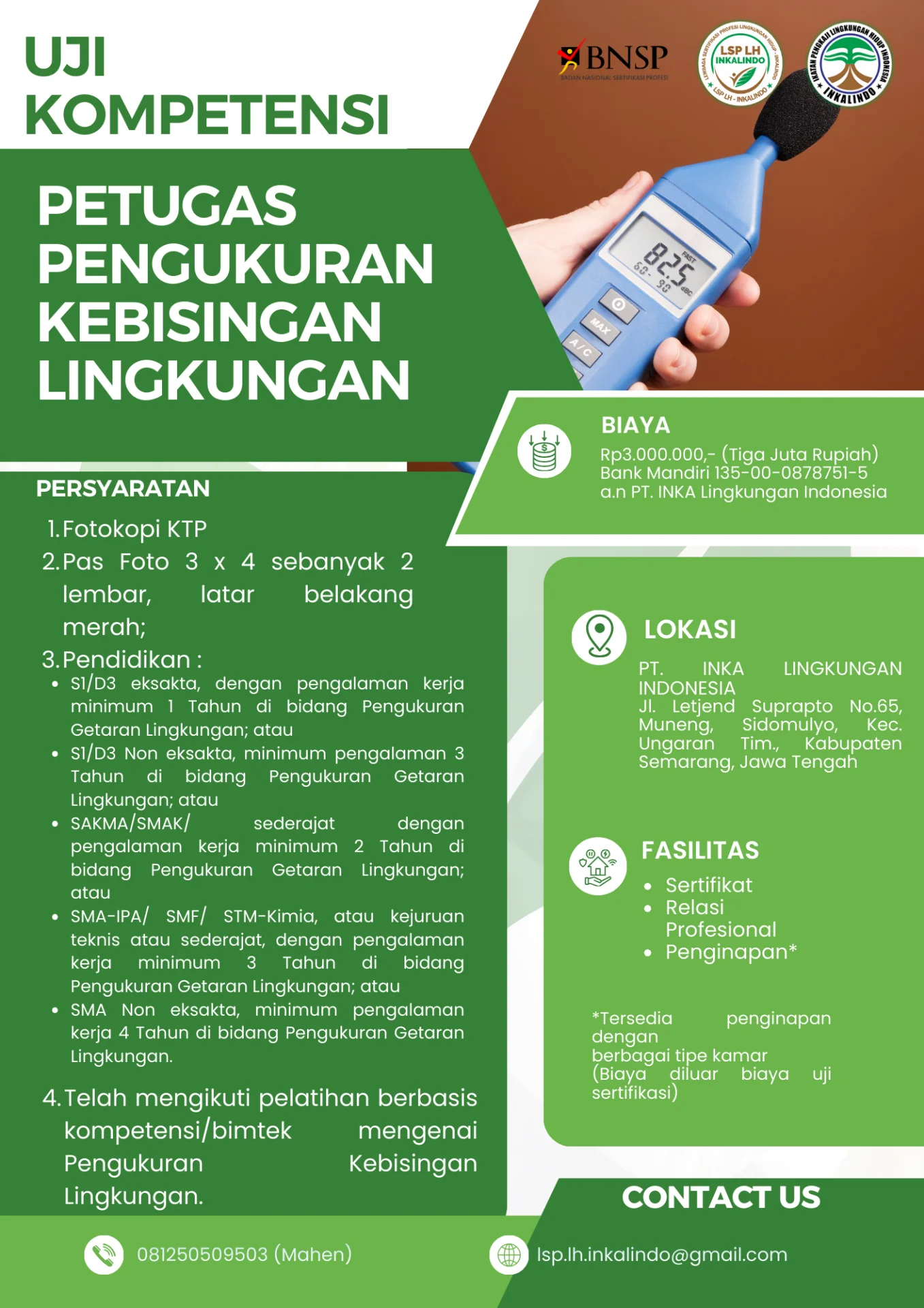 Flyer Petugas Pengukuran Kebisingan Lingkungan